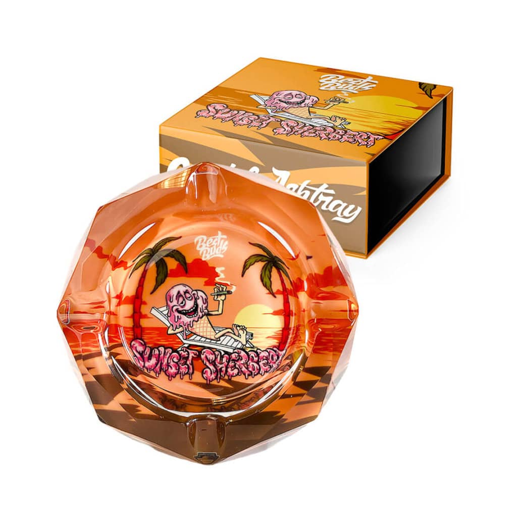 Best Buds Sunset Sherbet Crystal Ashtray Giftbox