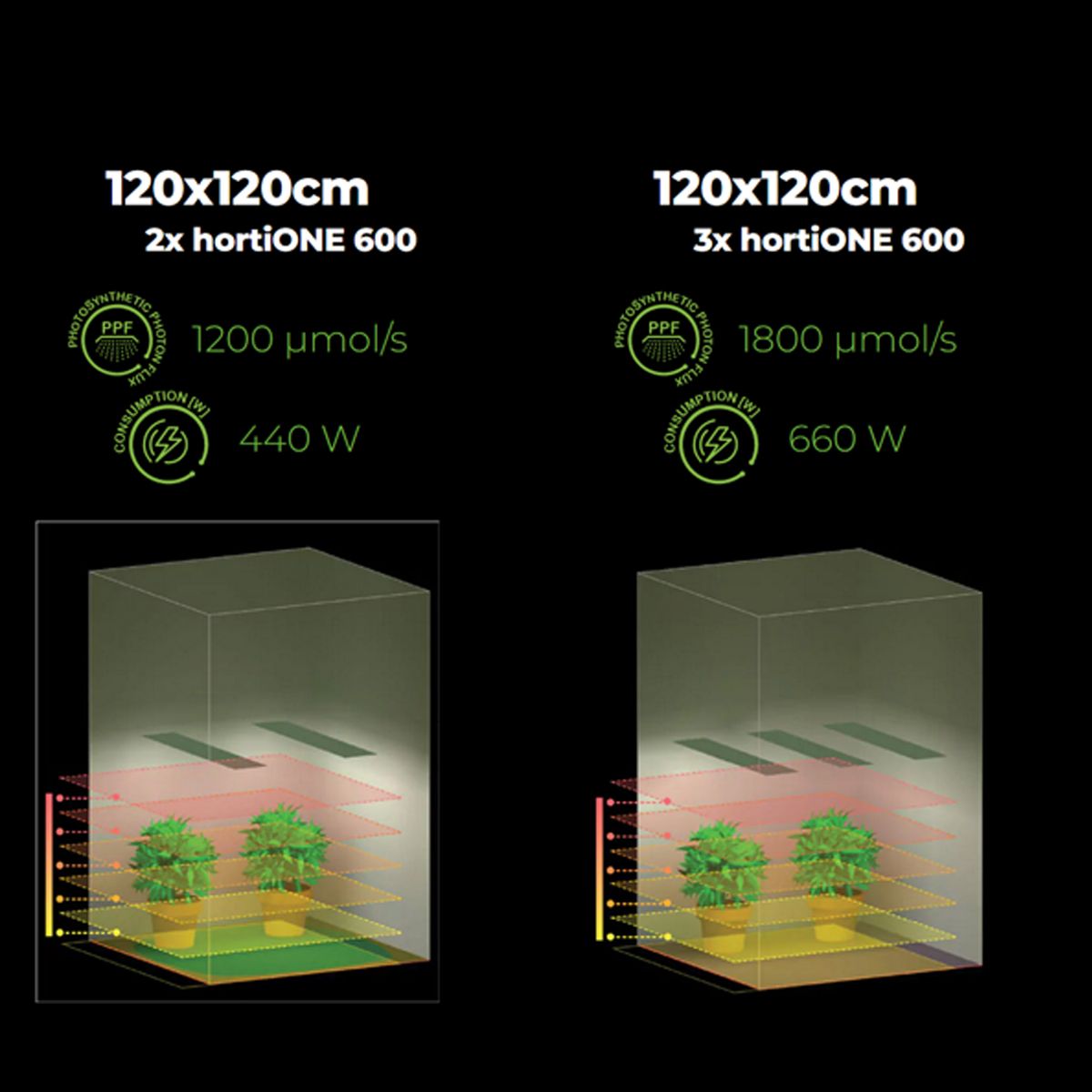 Hortione LED 600 220W 610µmol/s
