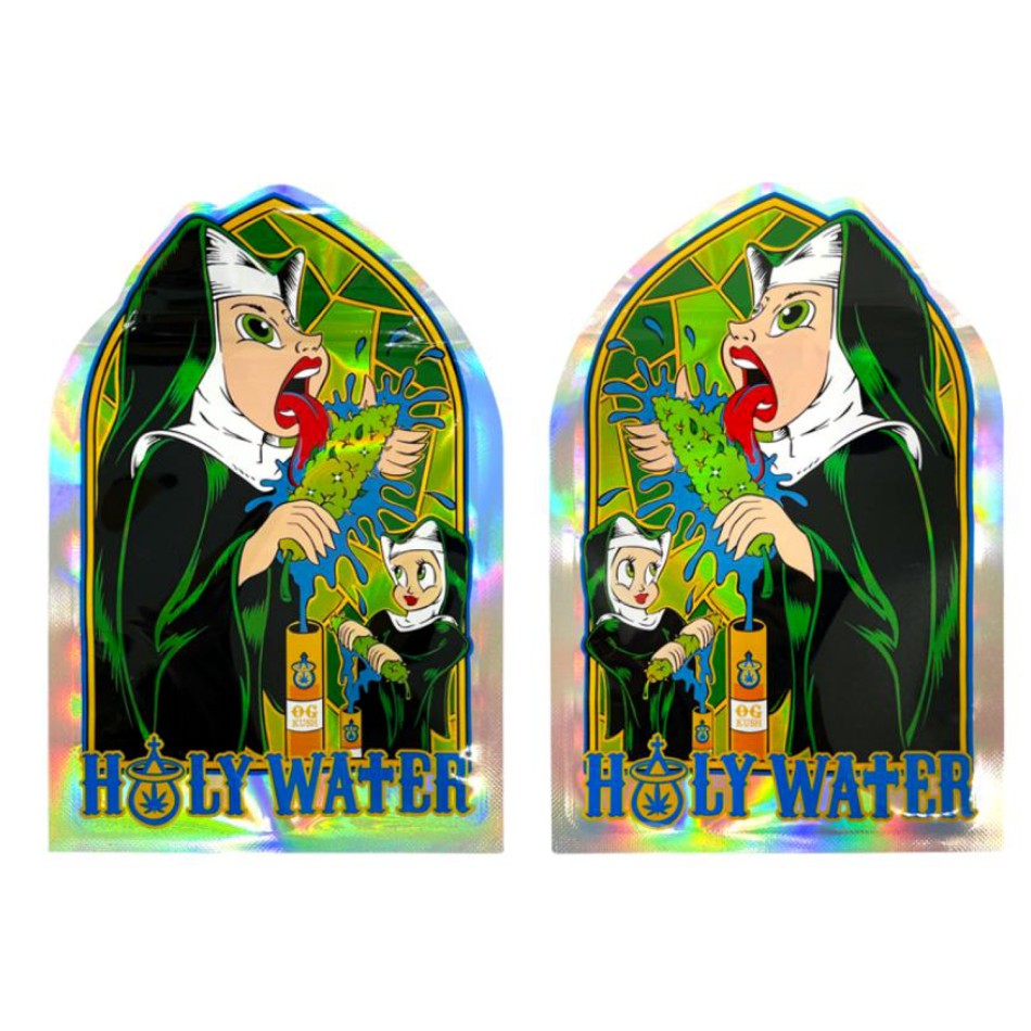 Mylar-Beutel "HOLY WATER" (Cali Pack) mit Zipper, 3,5 g – VE-100