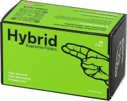 Hybrid Supreme Filters, 6,4 mm Ø, Aktivkohle+Cellulose,  55er Pack