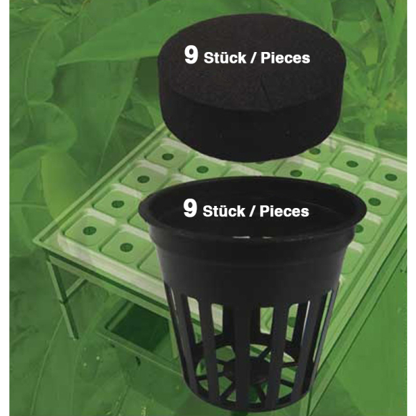 Gitternetztopf-Set für GrowSystems 0.8 - 9 Stk
