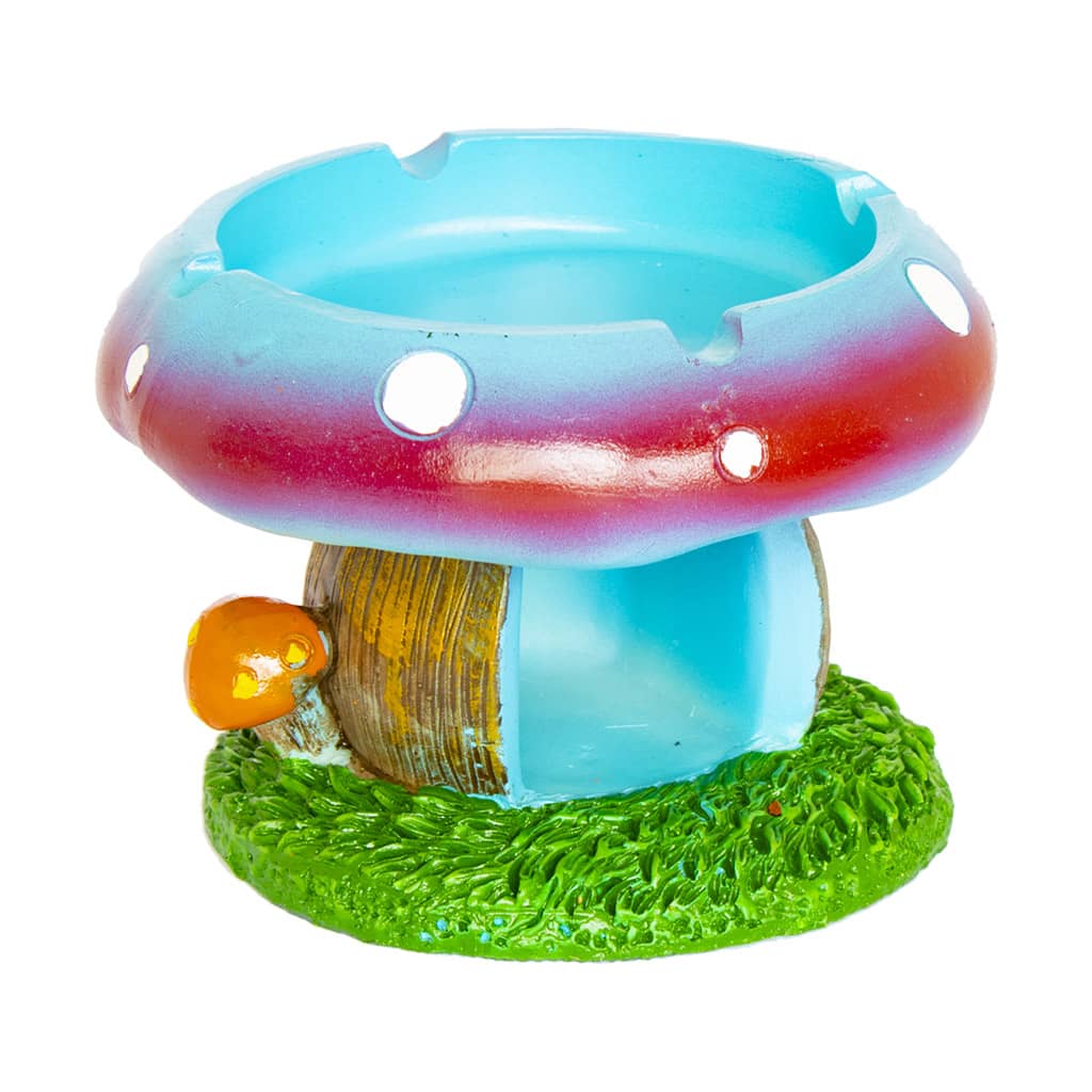 Ceramic Blue Mushroom Ashtray