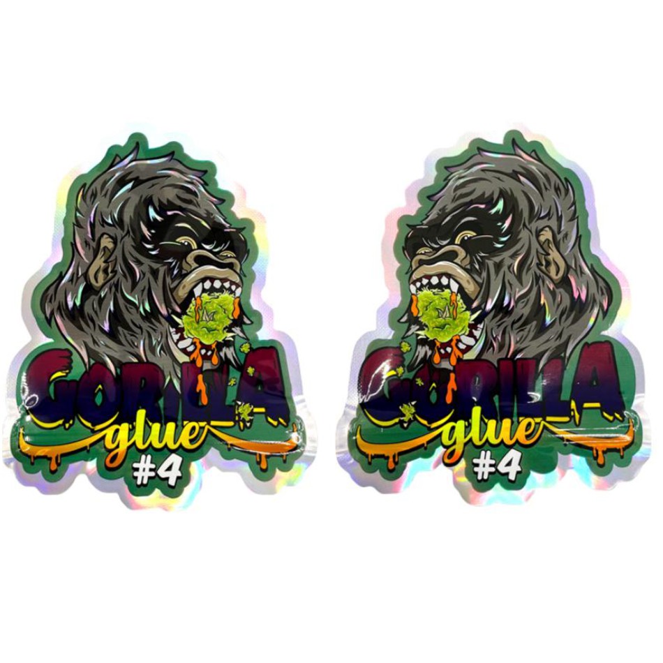 Mylar-Beutel "GORILLA GLUE" (Cali Pack) mit Zipper, 3,5 g – VE-100