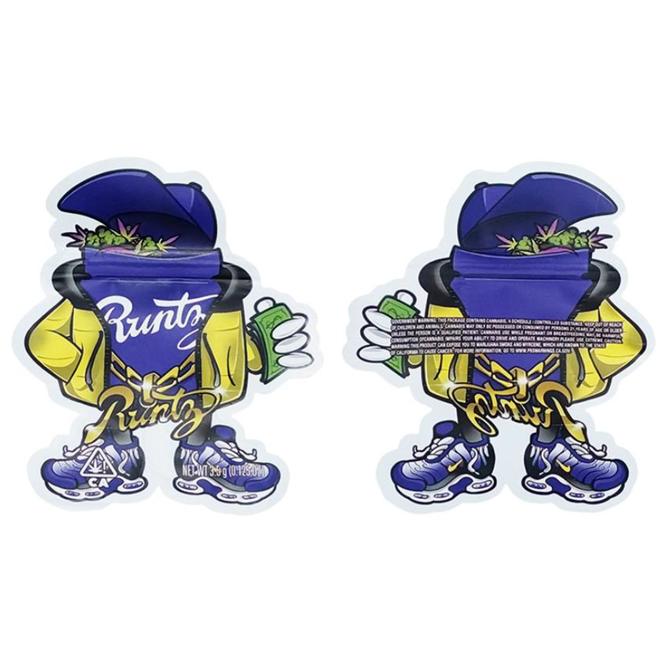 Mylar-Beutel "RUNTZ" (Cali Pack) mit Zipper, 3,5 g – VE-100