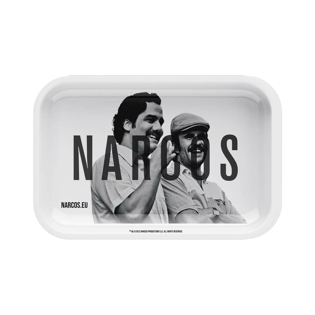 Narcos White Metal Rolling Tray
