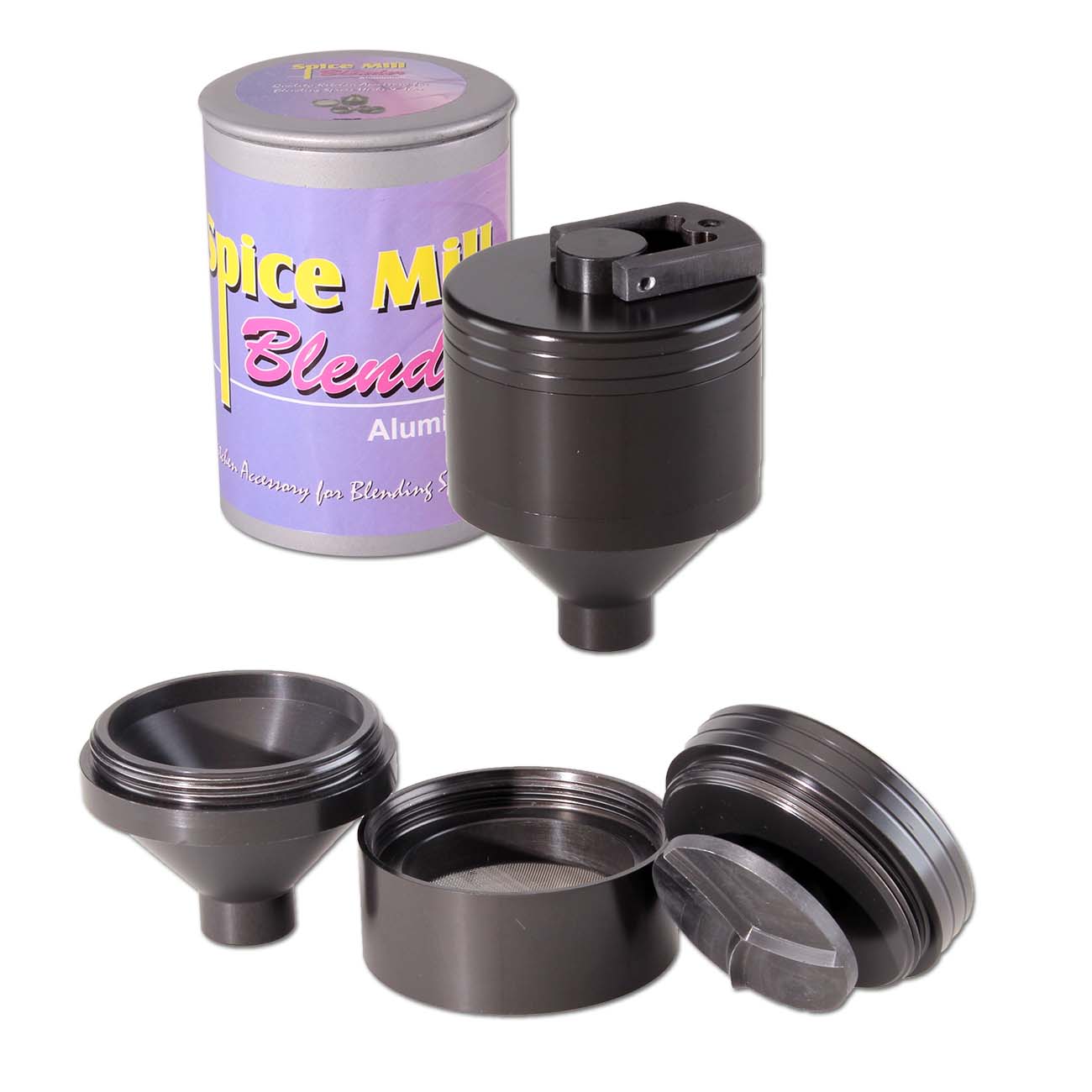 Pulvergrinder 3-tlg. mit Trichter
