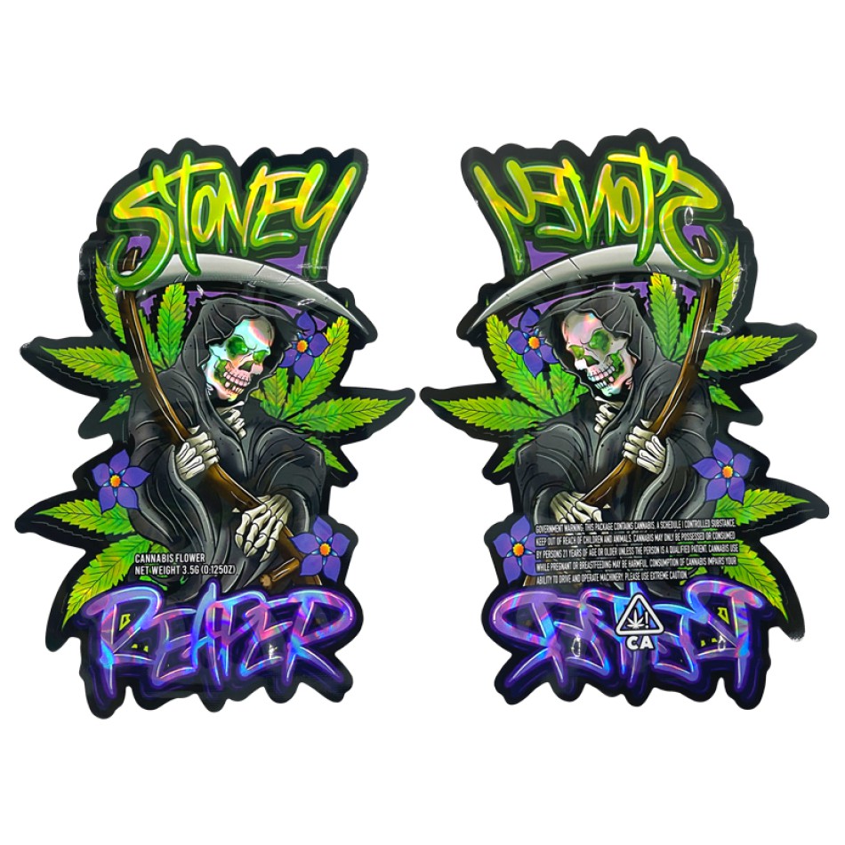 Mylar-Beutel "STONEY REAPER" (Cali Pack) mit Zipper, 3,5 g – VE-100